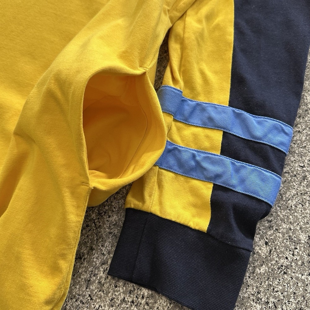 Tommy Hilfiger Denim Polo Shirt Mens M Tall Long Sleeve Colorblock Long Length - Picture 3 of 10